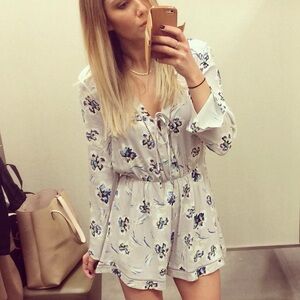 Floral Long Sleeve Romper